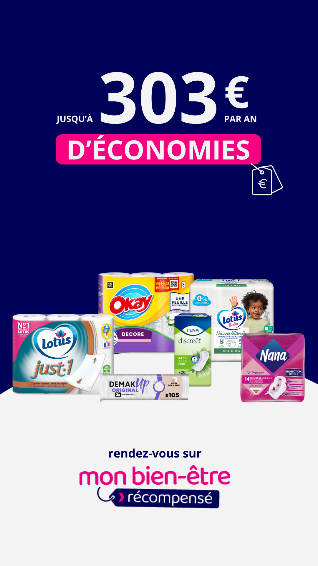 Mon bien-être récompensé Facebook ad: Faites des économies!