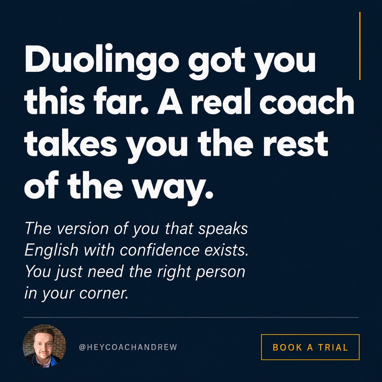heycoachandrew Facebook ad: Most professionals I work with already have the…