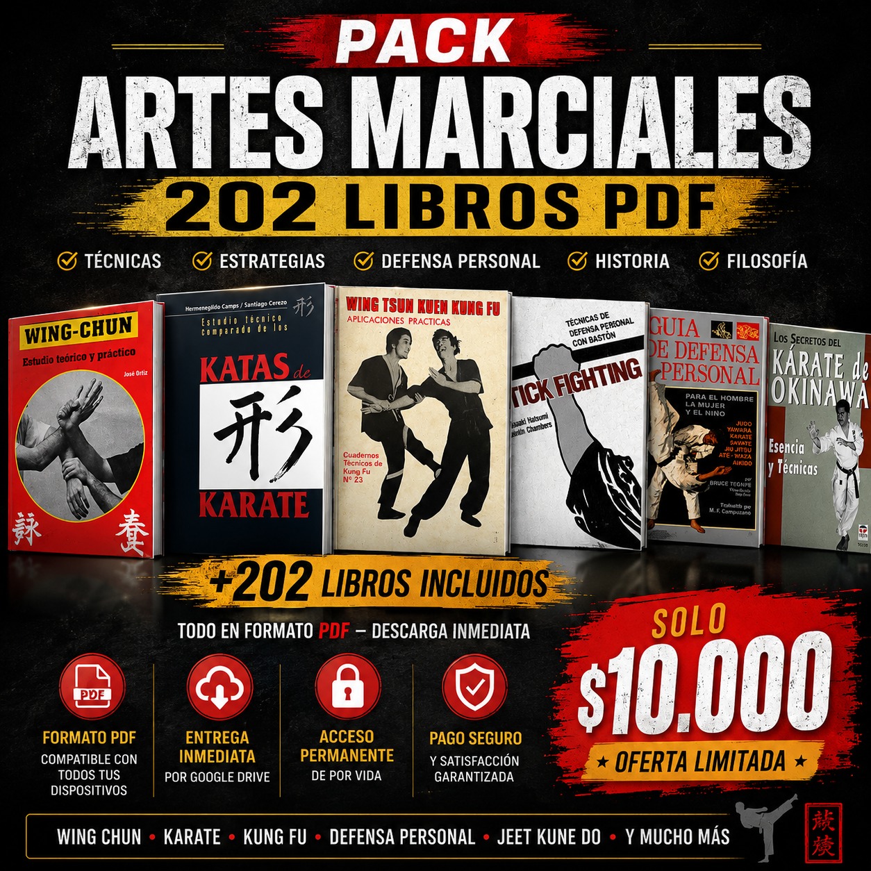 Portaldellibro.cl Facebook ad: OFERTA 202 LIBROS DE ARTES MARCIALES $10.000