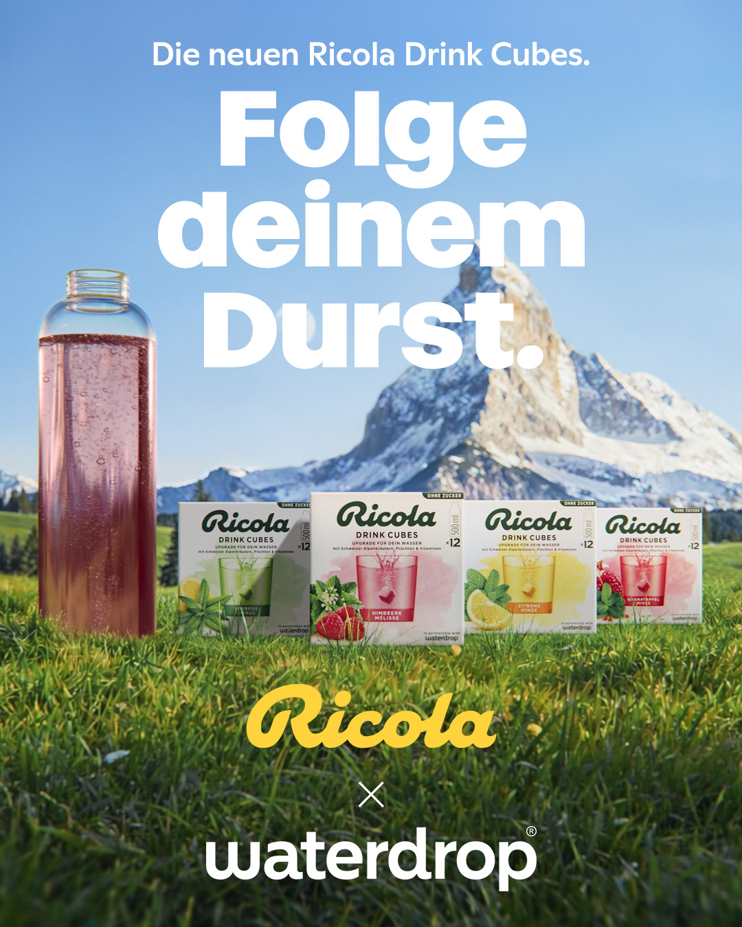 Ricola Facebook ad: JETZT NEU: Ricola Drink Cubes