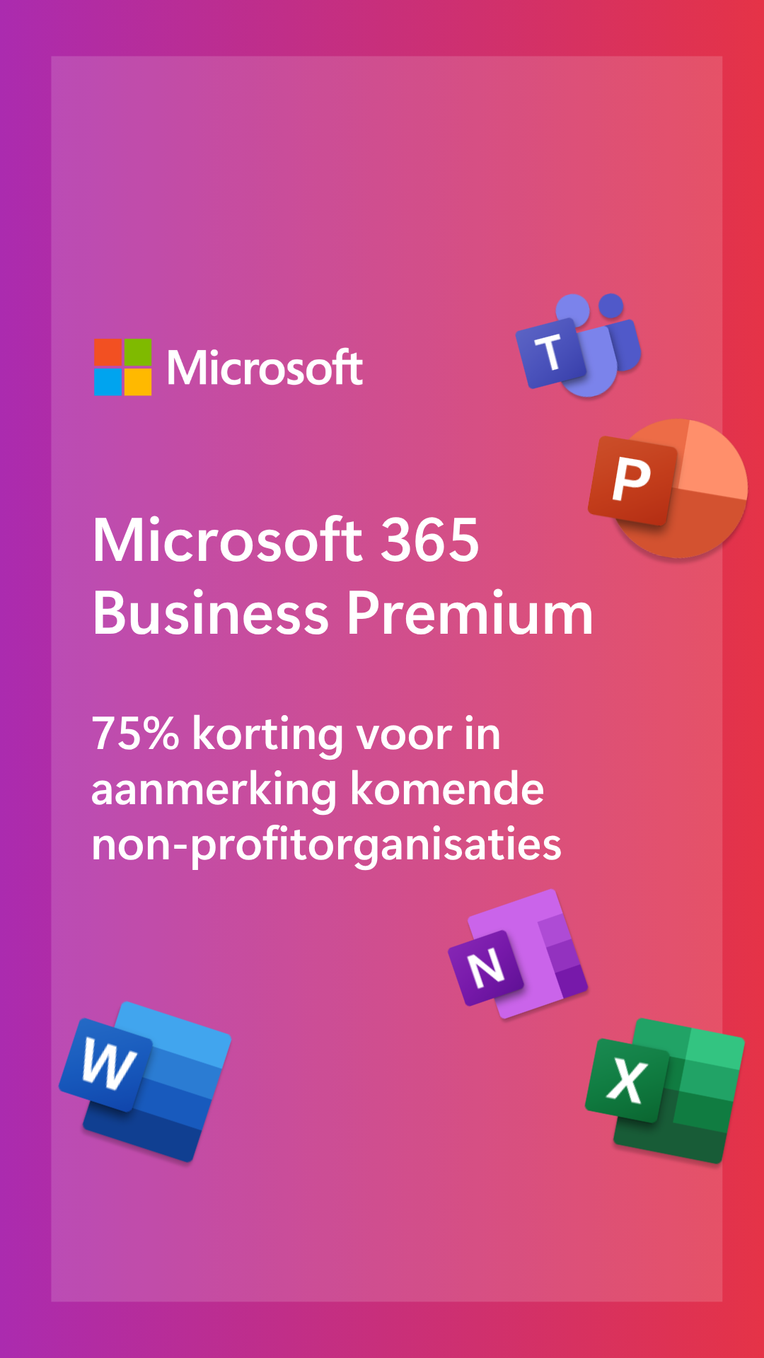 Microsoft for Nonprofits Facebook ad from Apr 1, 2026