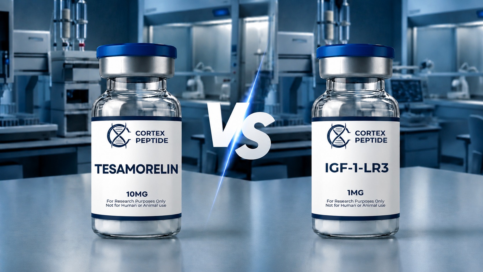 Cortex Peptide Facebook ad: Tesamorelin and IGF-1 LR3 are synthetic research peptides…