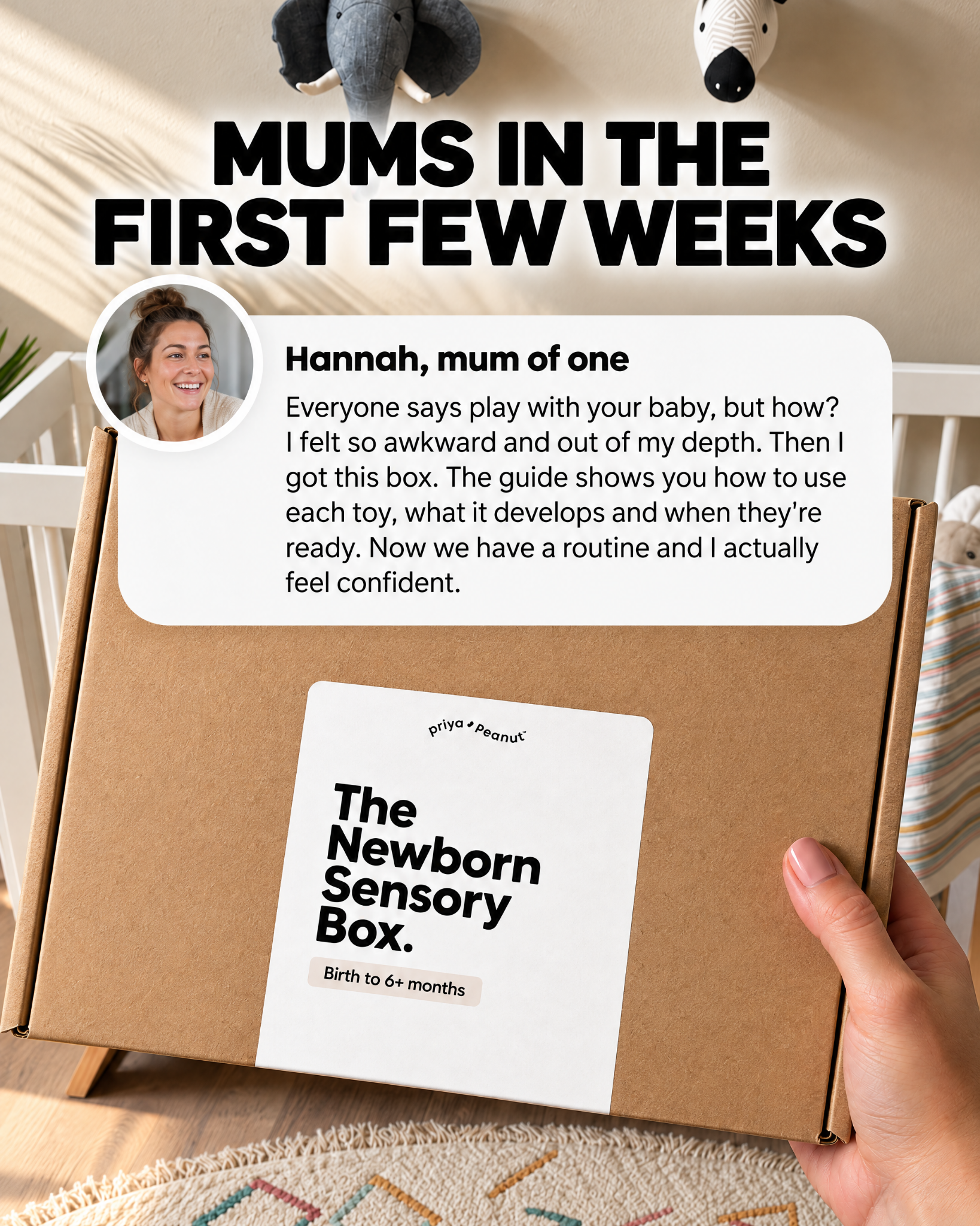 Priya & Peanut Facebook ad: The #1 Newborn Sensory Box
