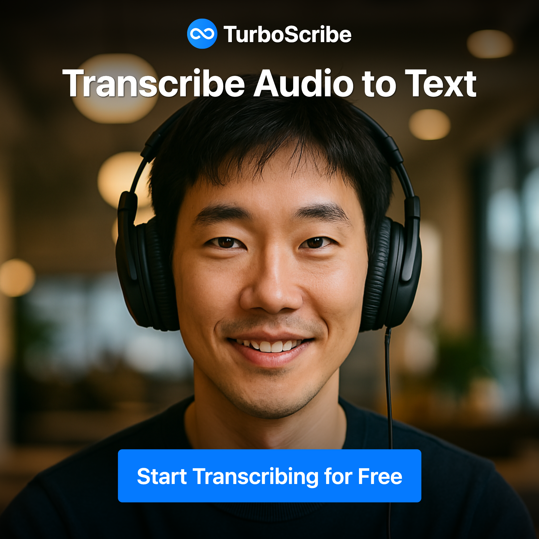 TurboScribe Facebook ad: Transcribe Audio and Video to Text