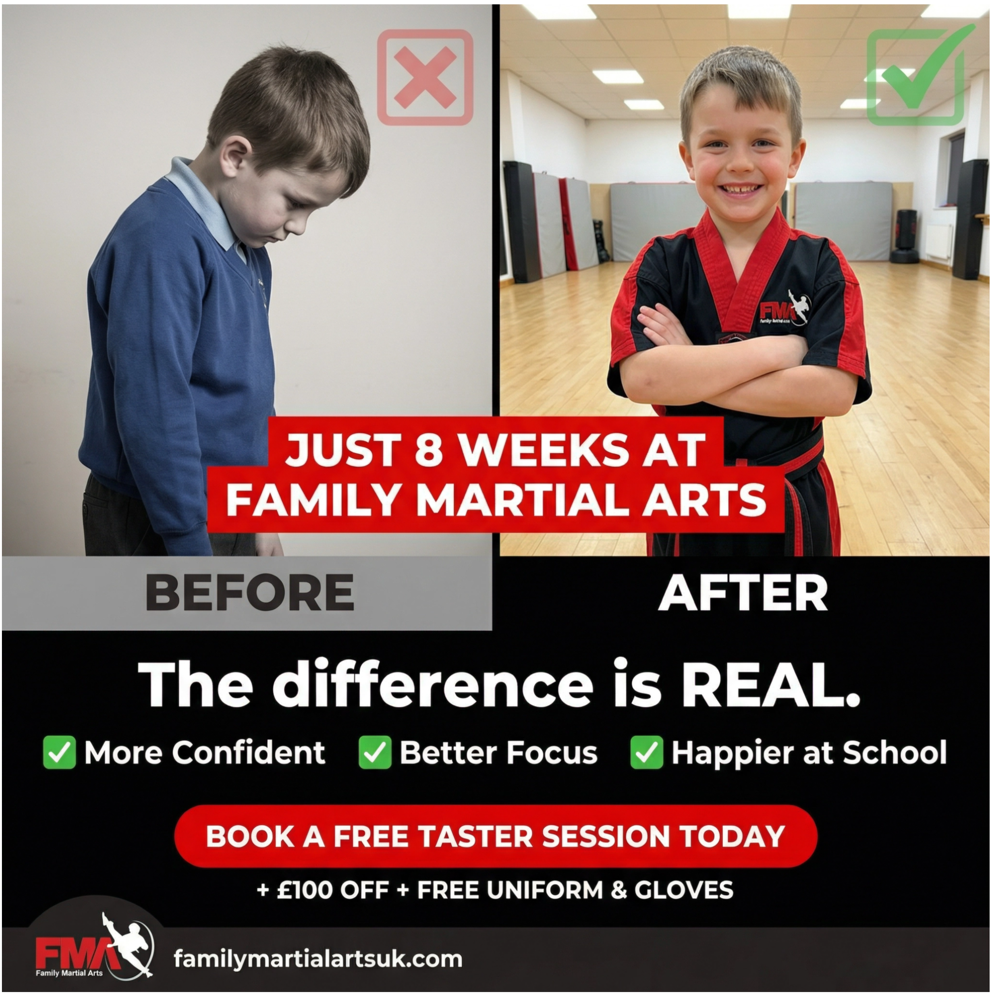 Family Martial Arts Leigh Facebook ad