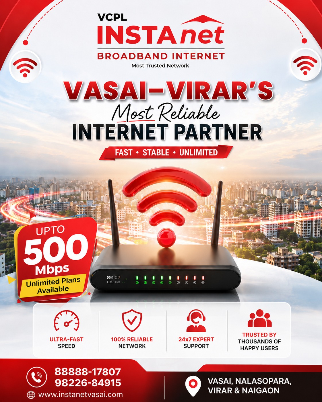 Instanet Technologies Private Limited Facebook ad: Experience Internet You Can Rely On!