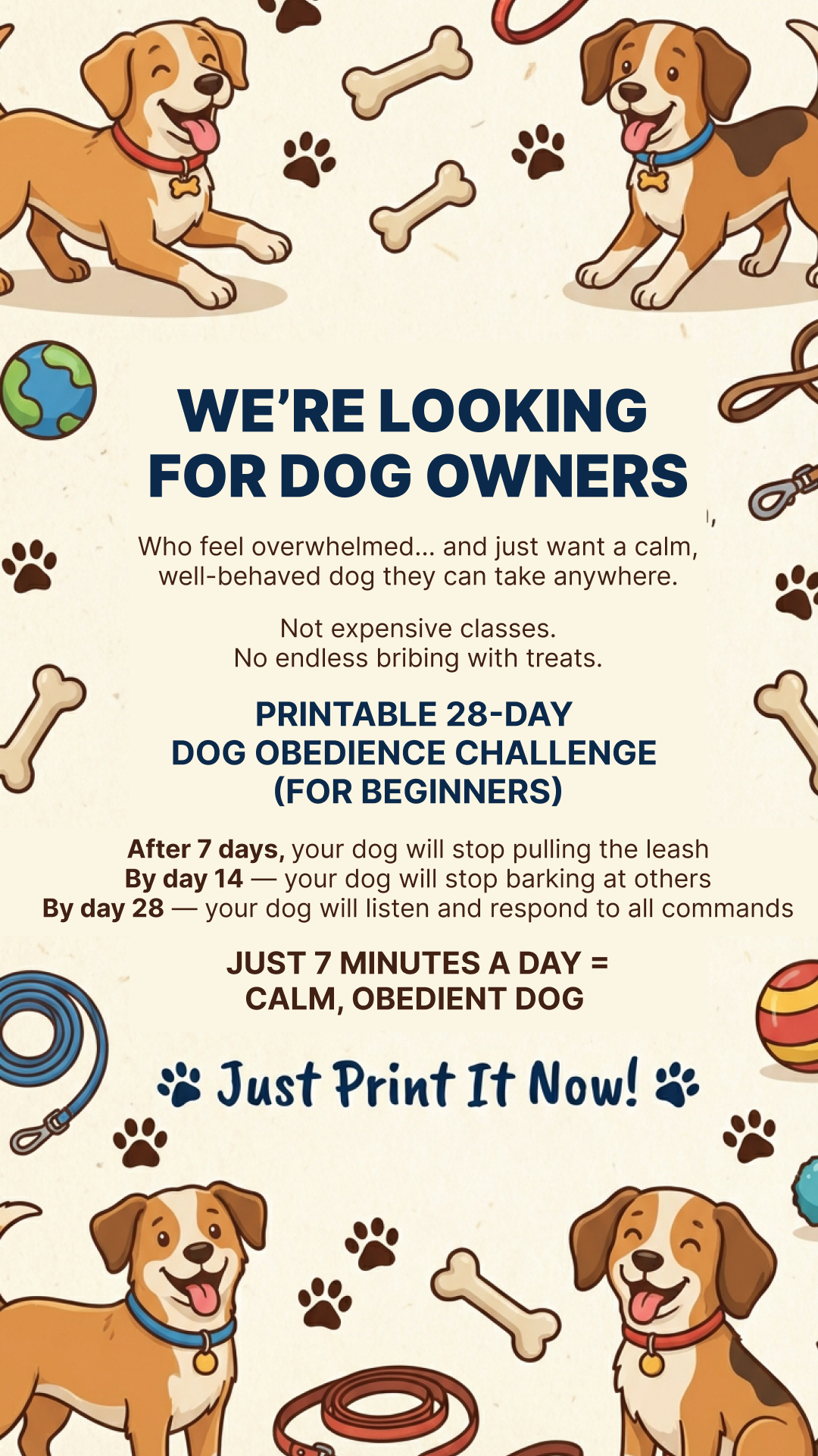 28 Day Dog Obedience Challenge Facebook ad