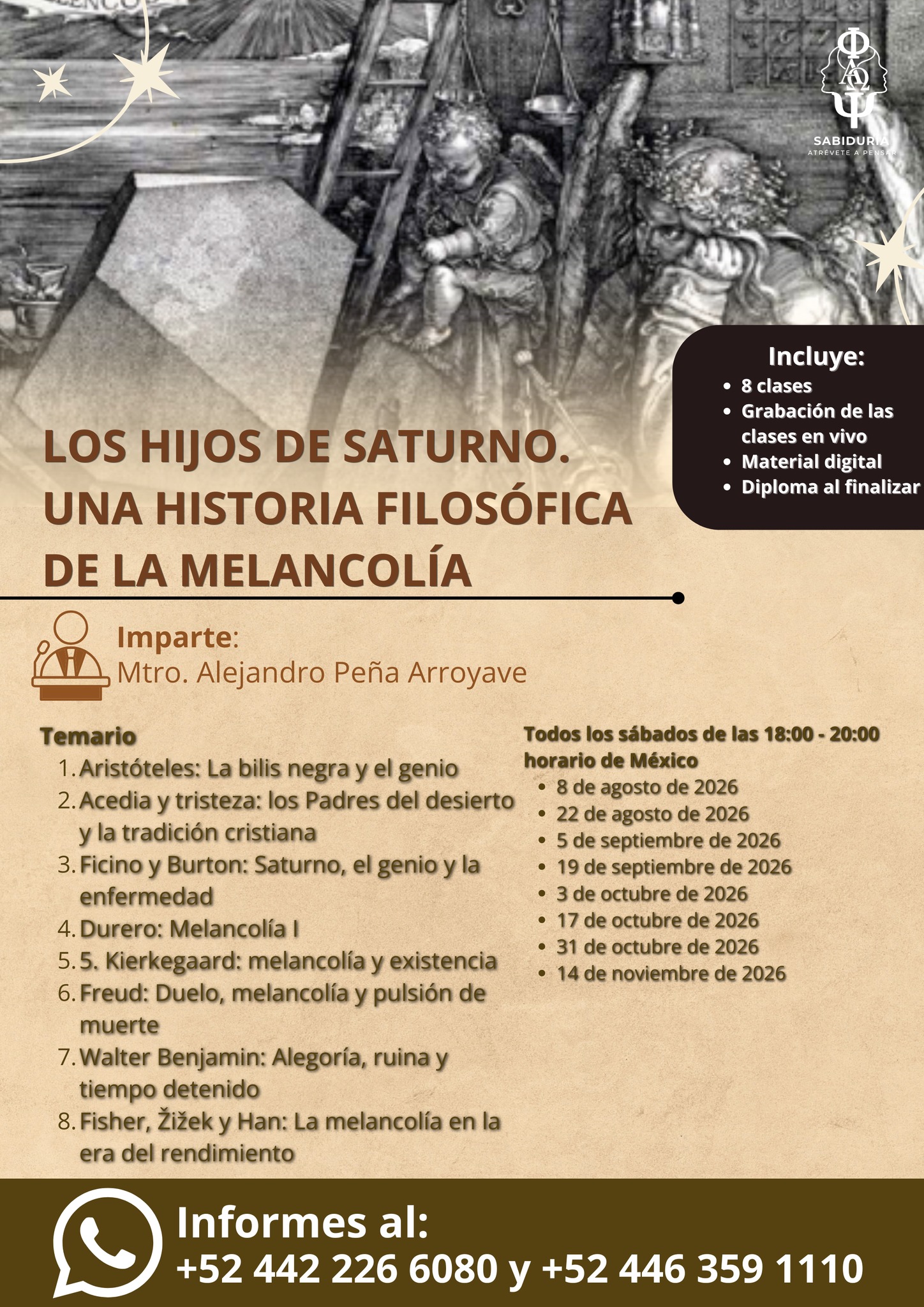 Sabiduría atrévete a pensar Facebook ad: Los hijos de Saturno.