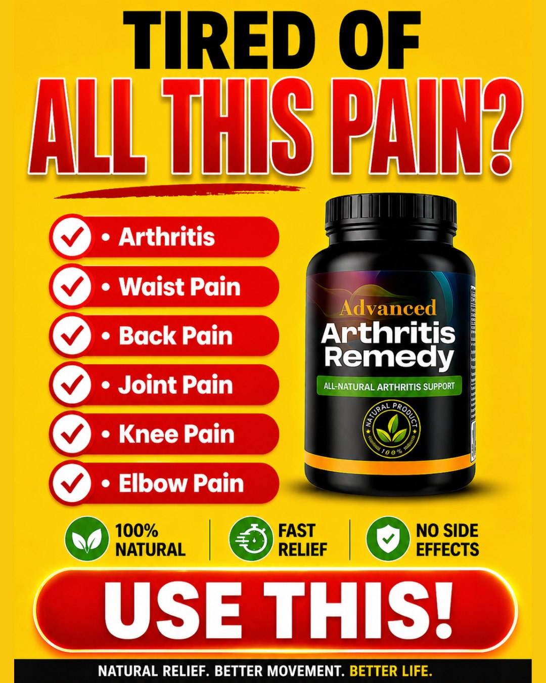 Nature Solution Facebook ad: Tired of Joint and Bone Pain?