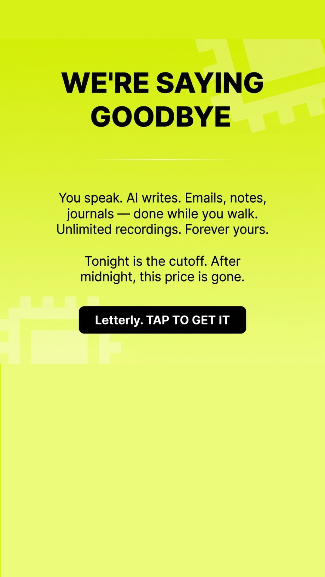 Letterly Facebook ad