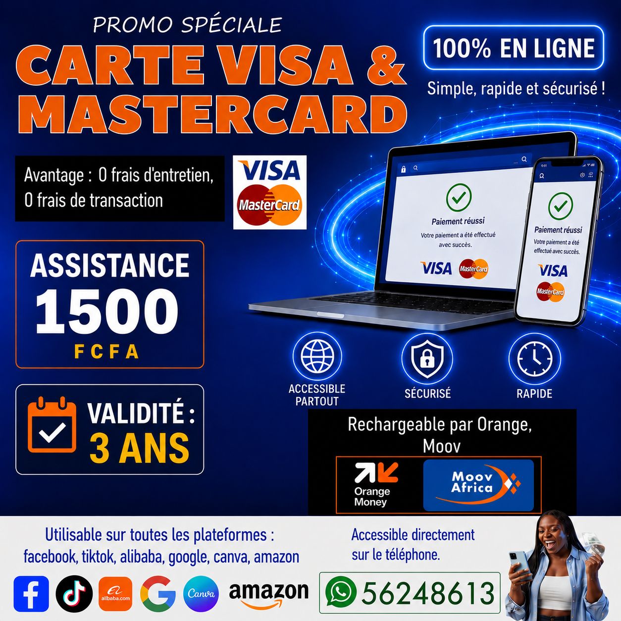 CARTE VISA Virtuelle Facebook ad: PROMO SPÉCIALE, CARTE VISA & MASTERCARD VIRTUELLE