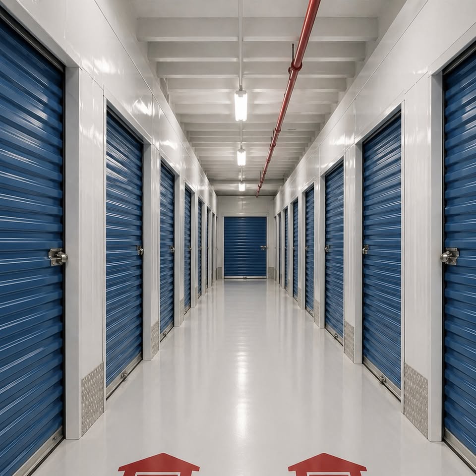 Angel Dufoe Facebook ad: First Month FREE | Elm Storage Rockford