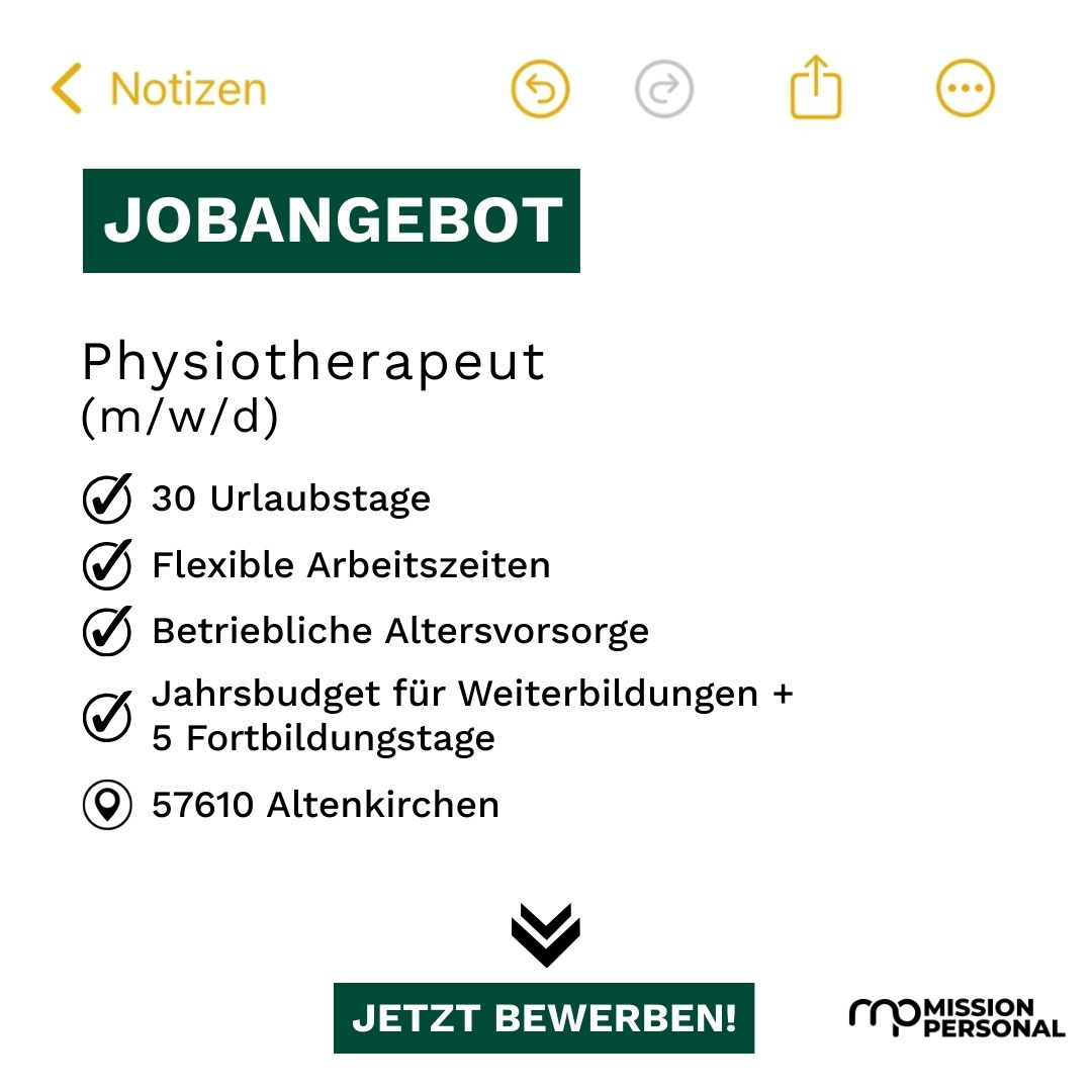 Mission Personal Facebook ad: Physiotherapeut (m/w/d) gesucht!