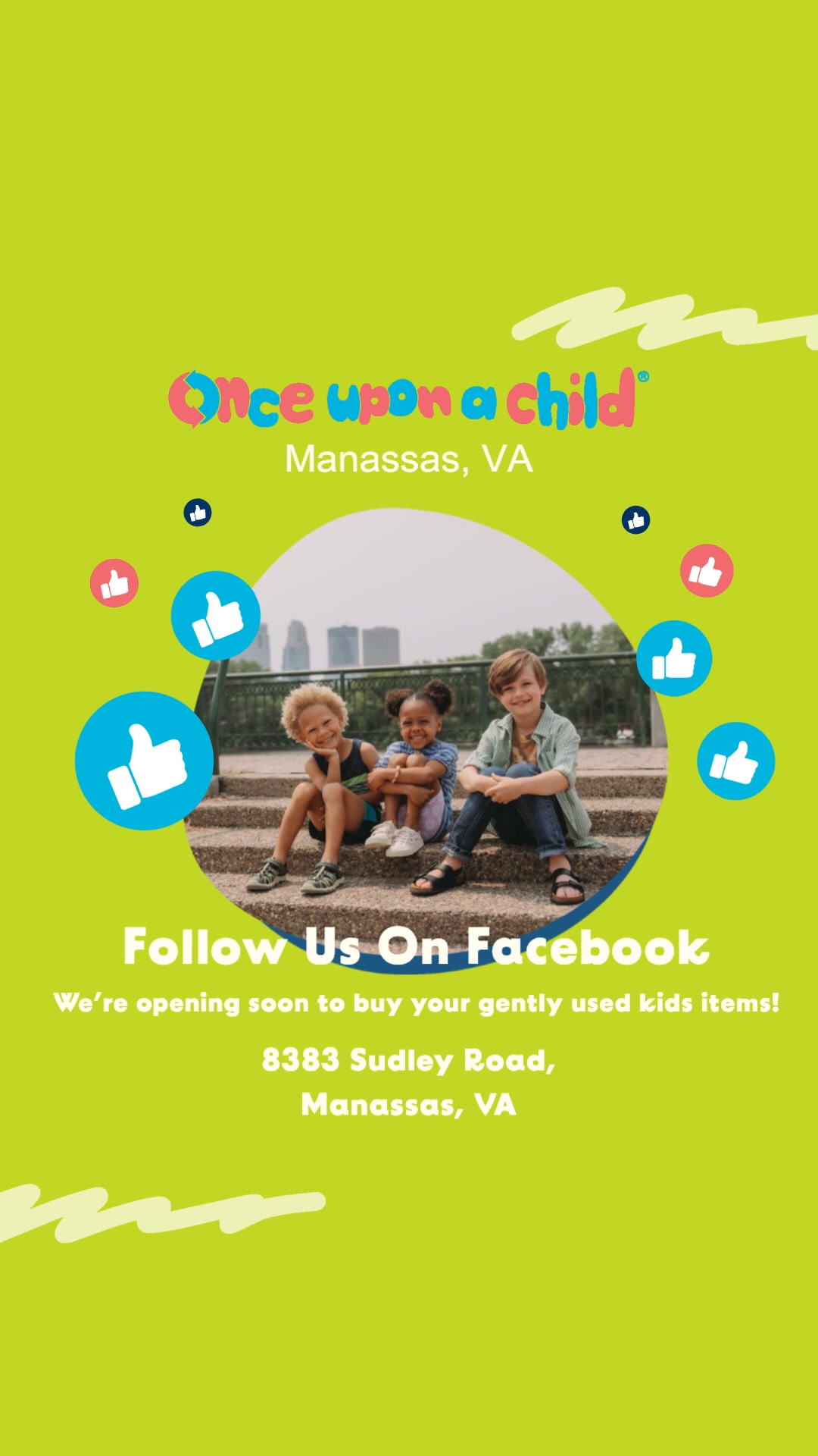 Once Upon A Child - Manassas, VA Facebook ad: Follow us on Facebook!