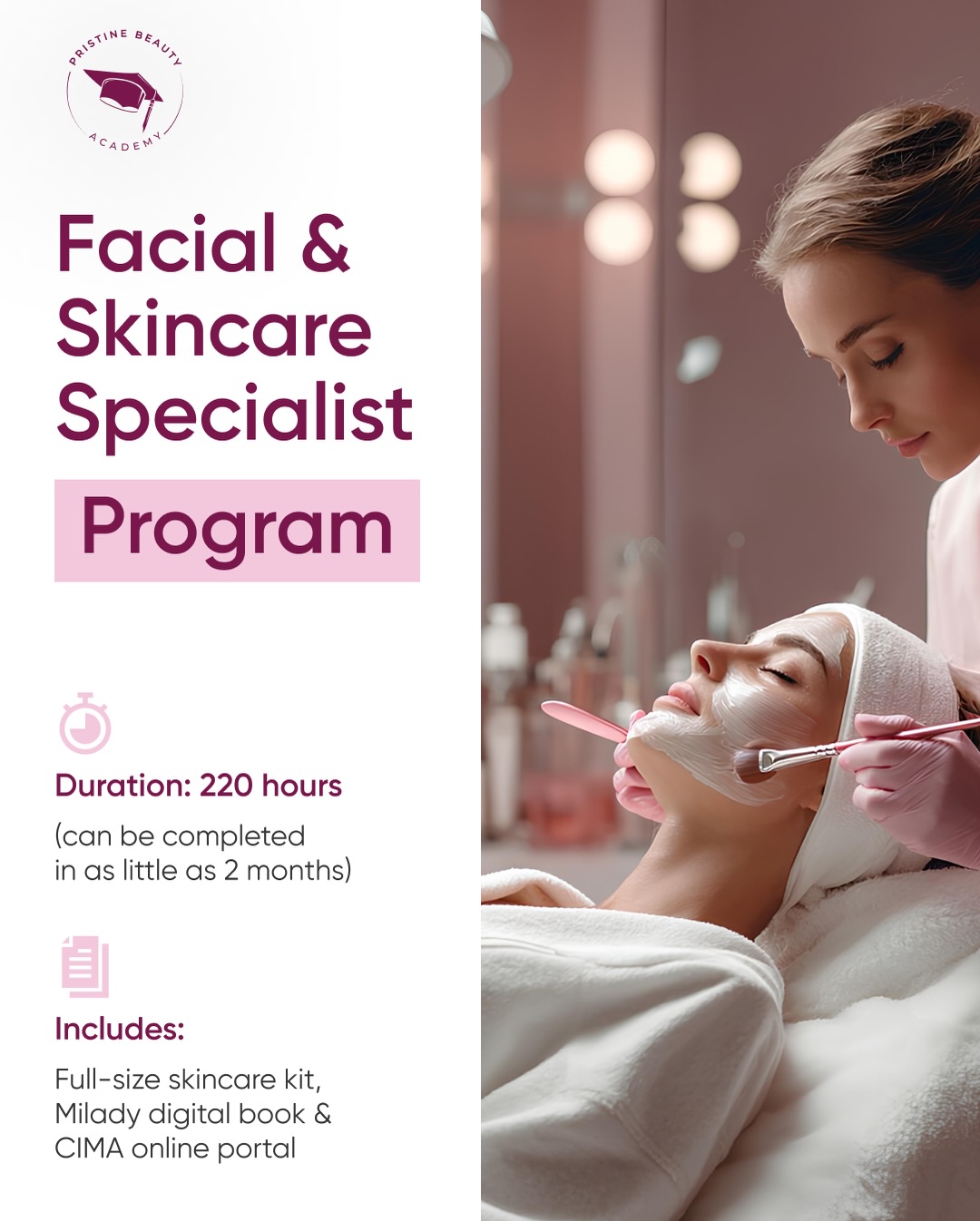 Pristine Beauty Academy Facebook ad