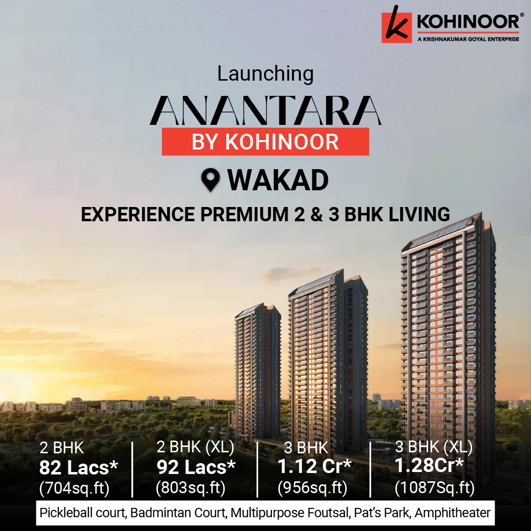 Kohinoor Pune Projects Facebook ad: Prices from 82 Lacs to 1.28 Cr*