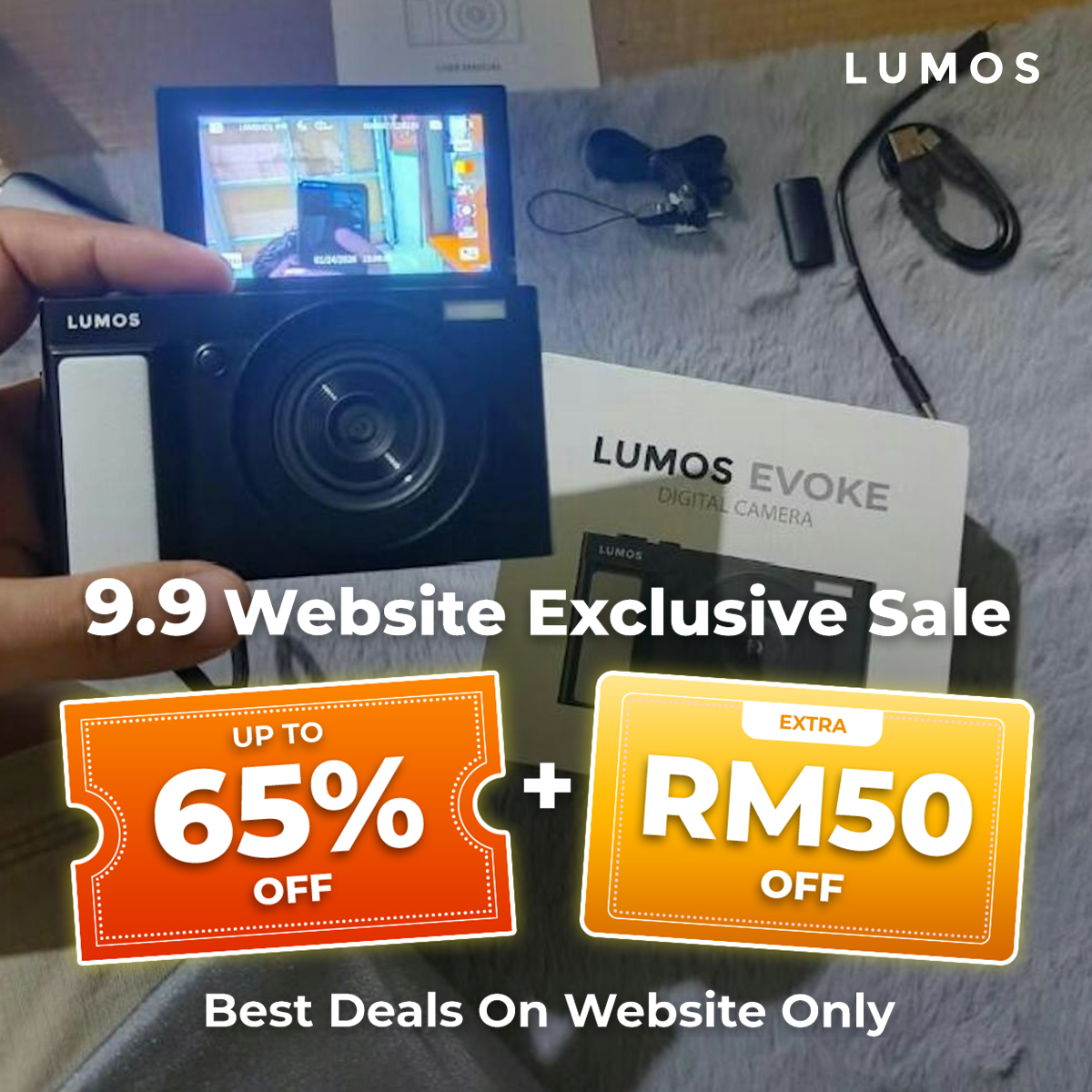LUMOS Projector Malaysia Facebook ad: Best Deals, Website Only: 65% OFF + Extra RM50 OFF