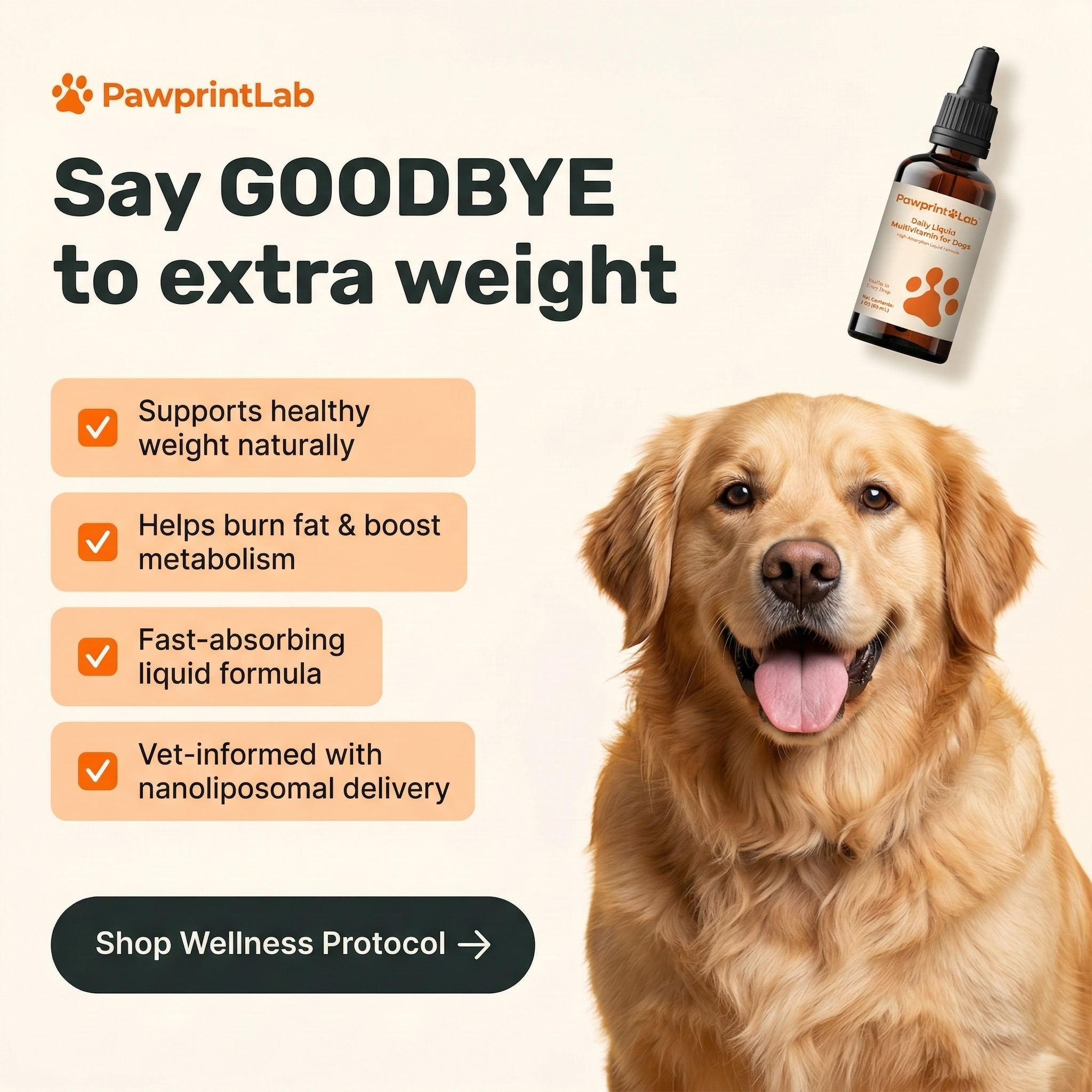Vet-Approved Pet Products Facebook ad