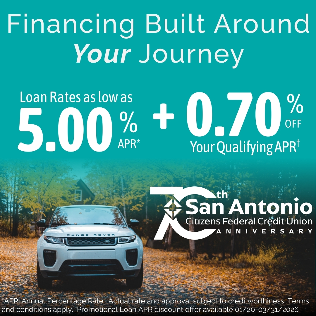 San Antonio Citizens Federal Credit Union Facebook ad: Wherever your journey takes you, financing should move…