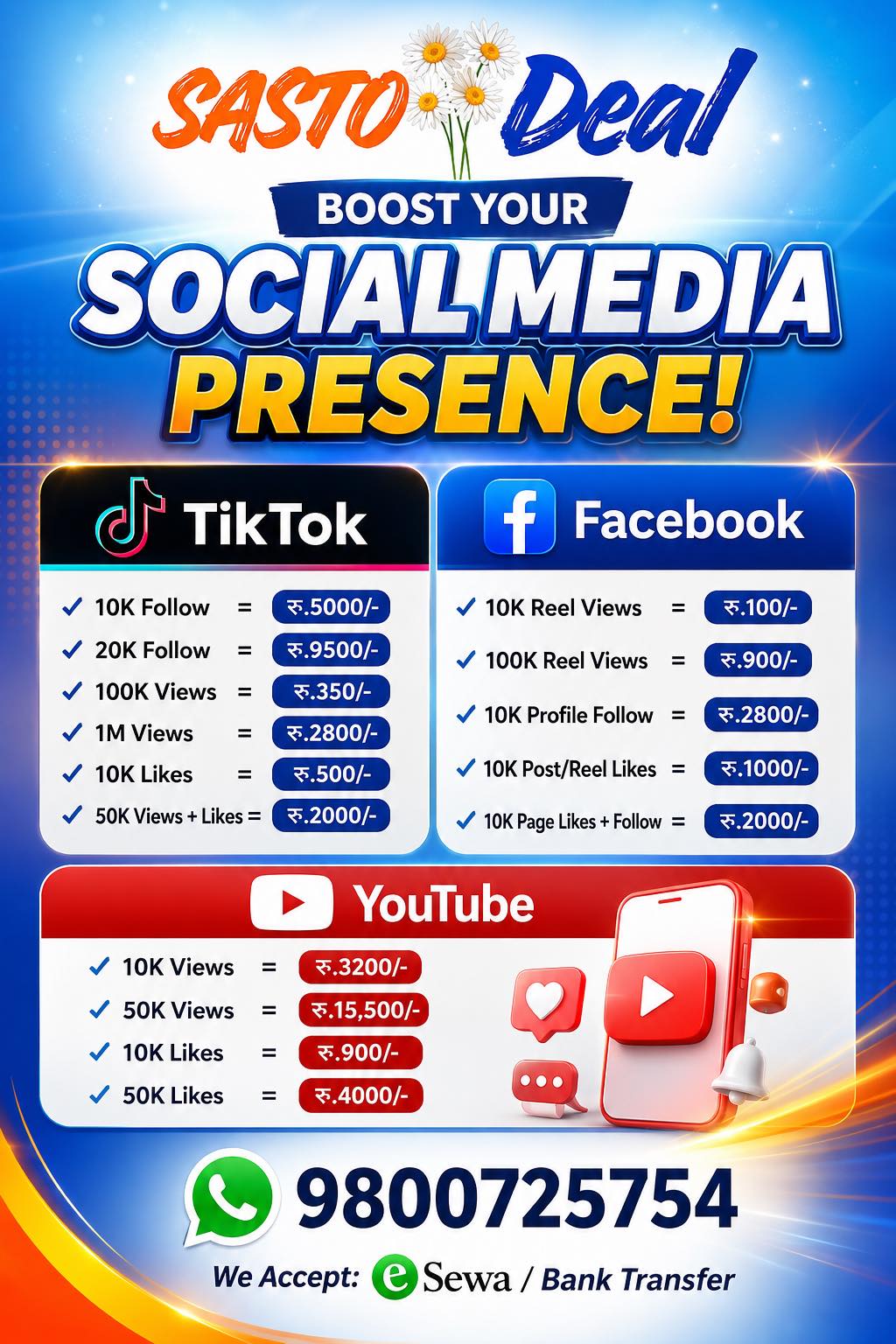 Sasto Deal Facebook ad: अब Social Media Growth भयो झन् सजिलो!