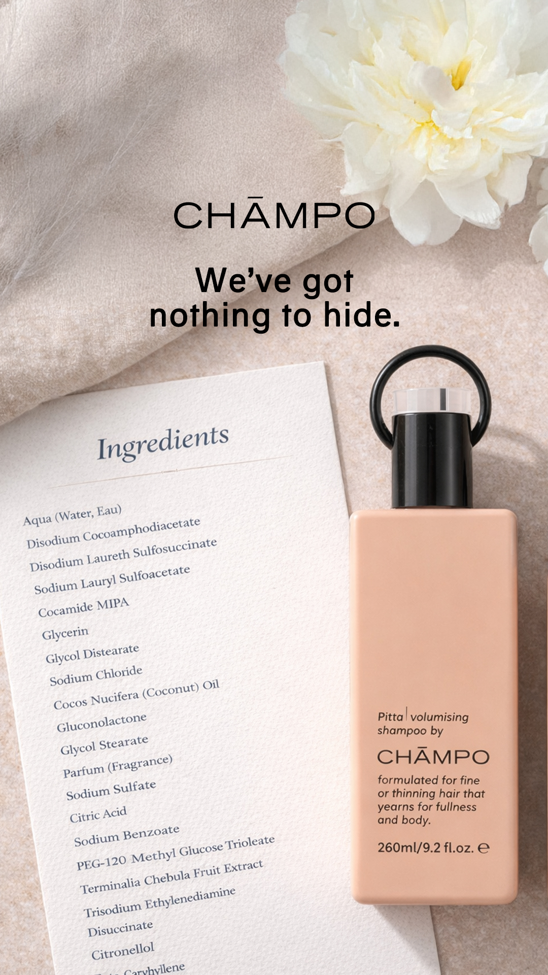 Chāmpo Haircare Facebook ad