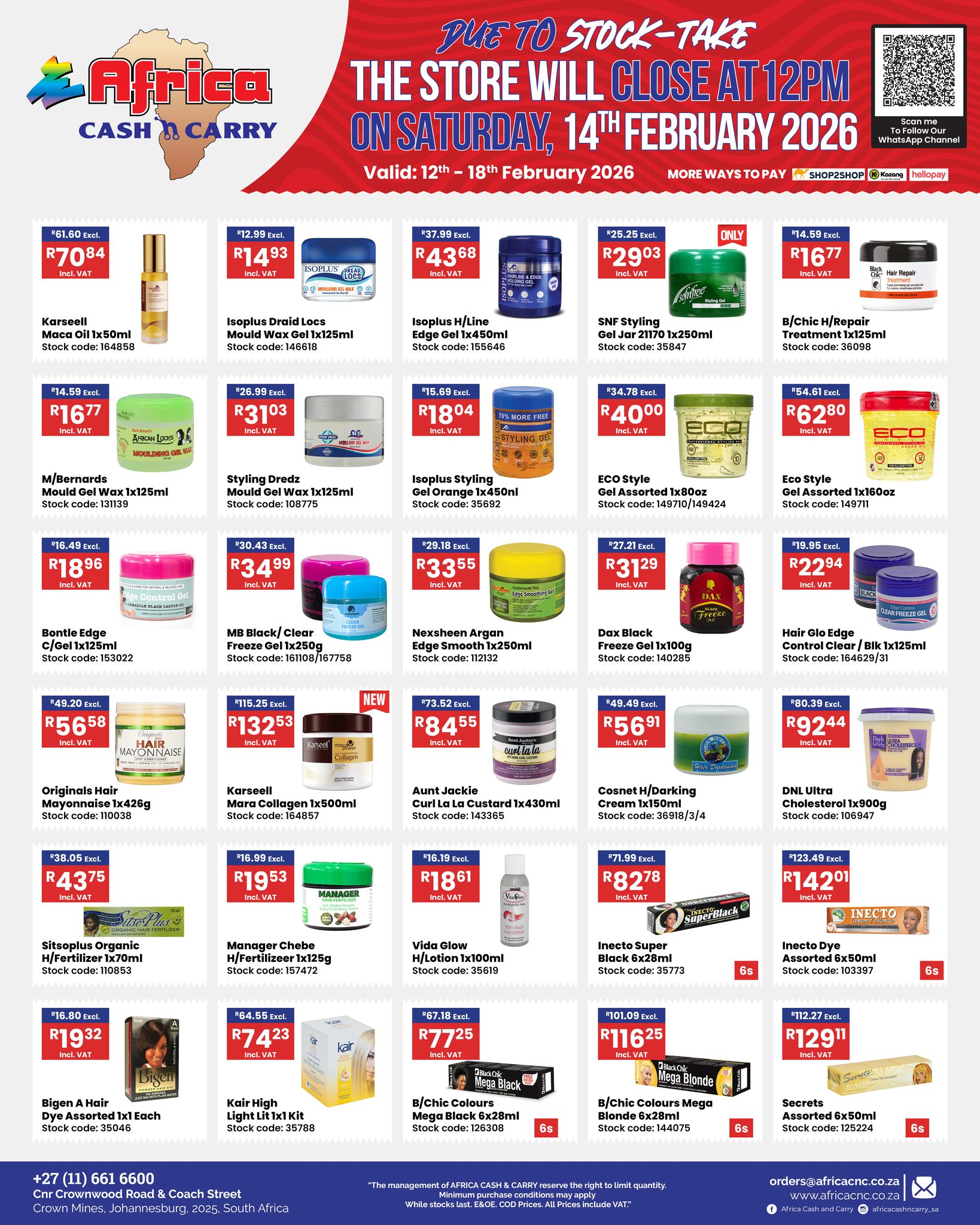 Africa Cash and Carry Facebook ad: See Us First For the BEST DEALS!