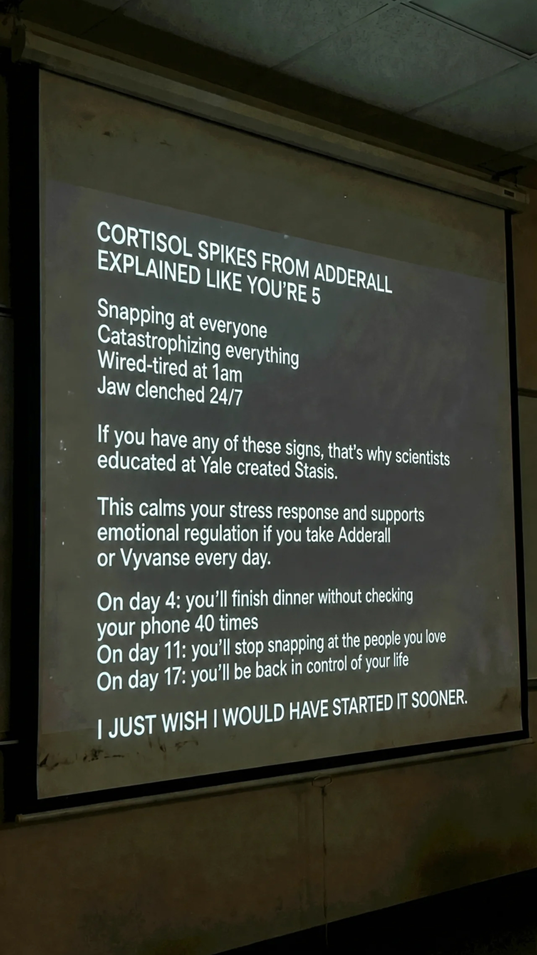 Stasis Facebook ad