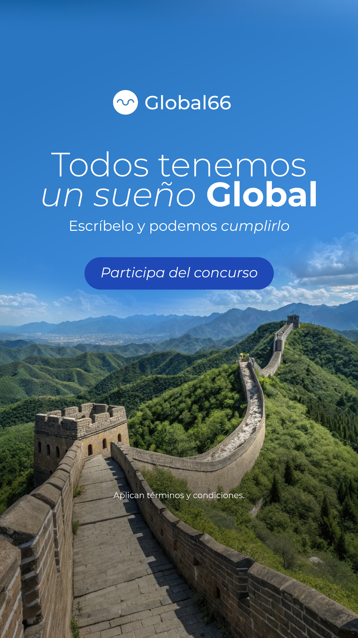 Global66 Facebook ad: Concurso Sueños Globales