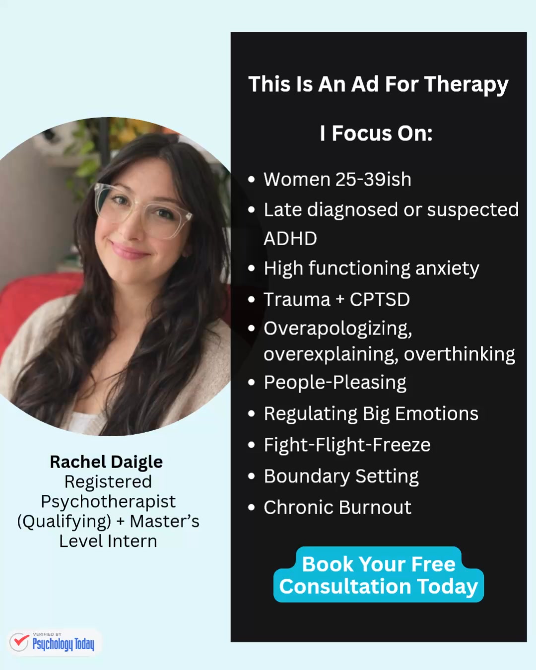 True Self Counselling Facebook ad: Book A Free Therapy Consult - Limited Availability