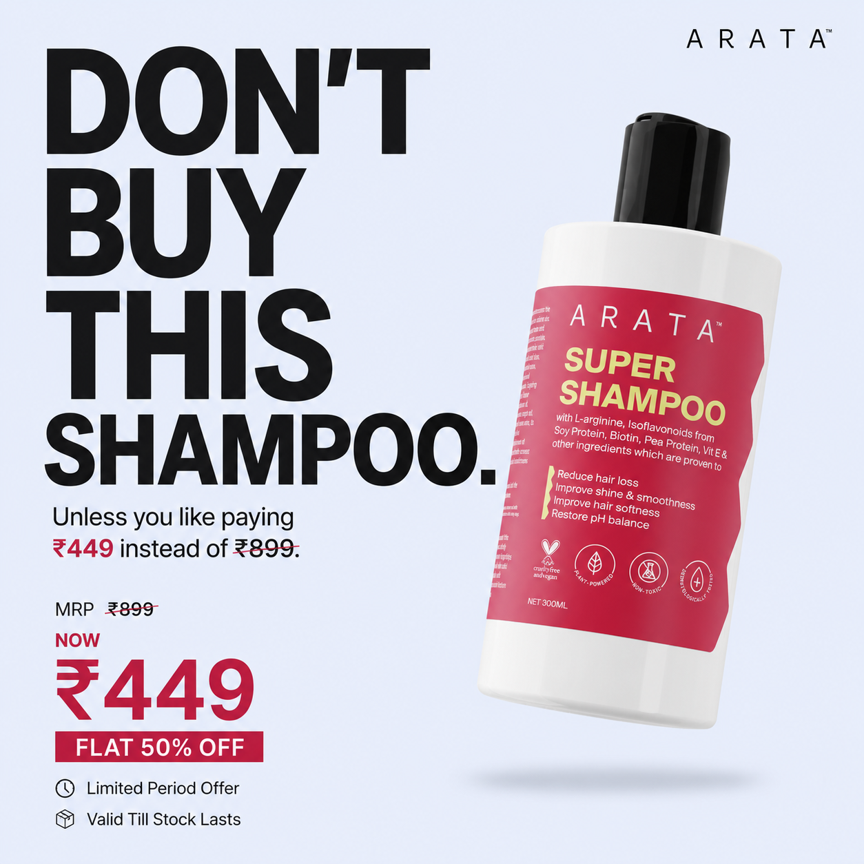 Arata Clearance Sale Facebook ad: ARATA @ Flat 50% OFF