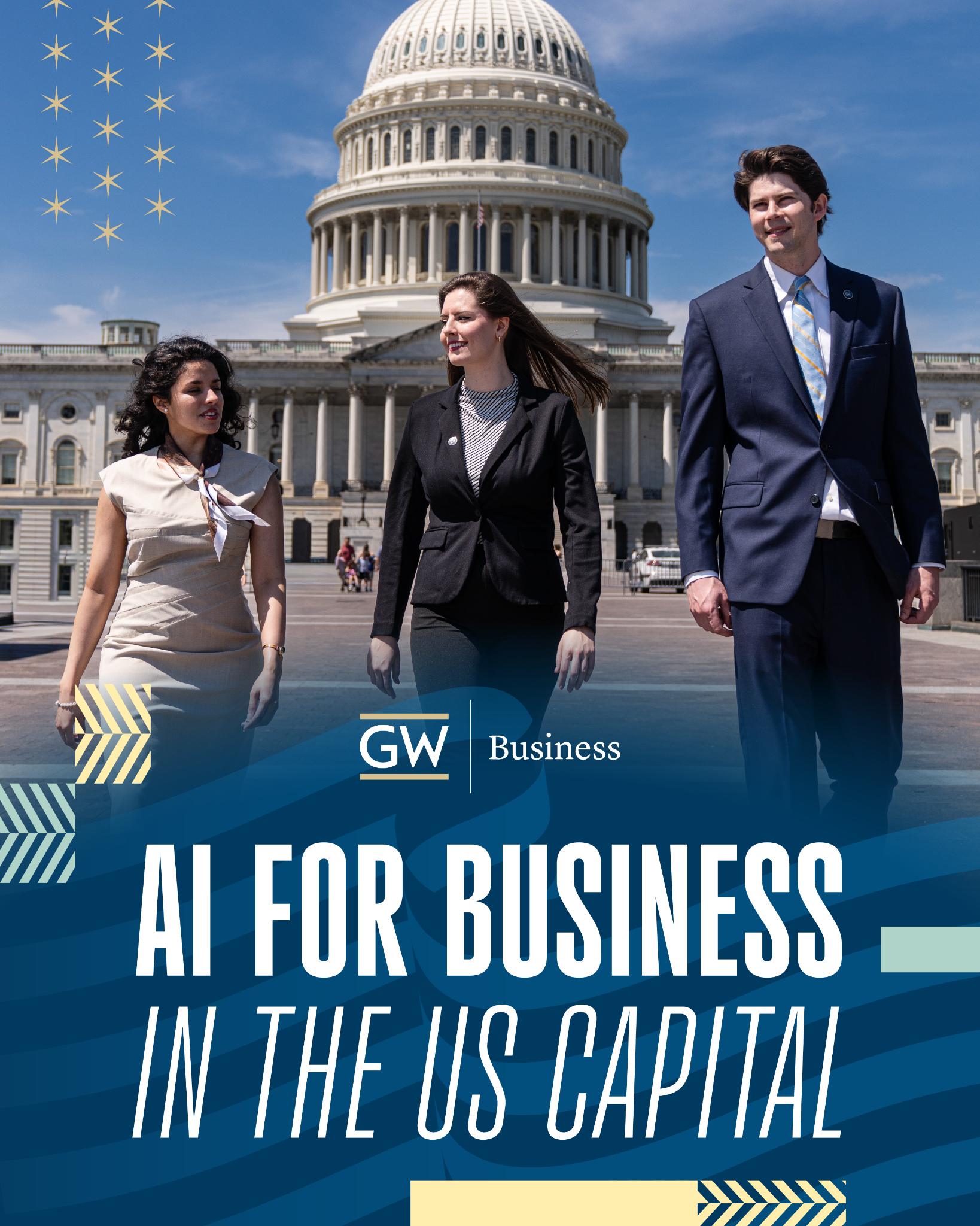 The George Washington University School of Business Facebook ad: Become an AI Business Leader