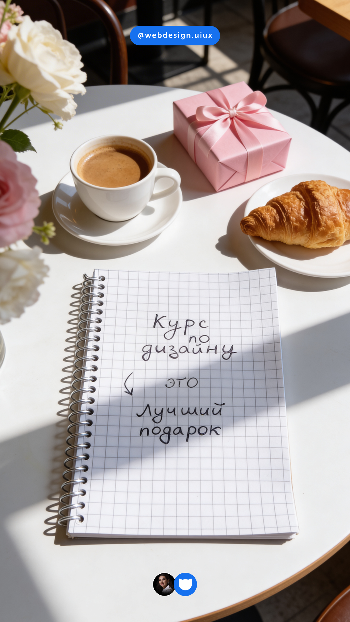 Дизайн вместе с Alice K Facebook ad: Обучение UX/UI дизайну сайтов и приложений + нейросети…