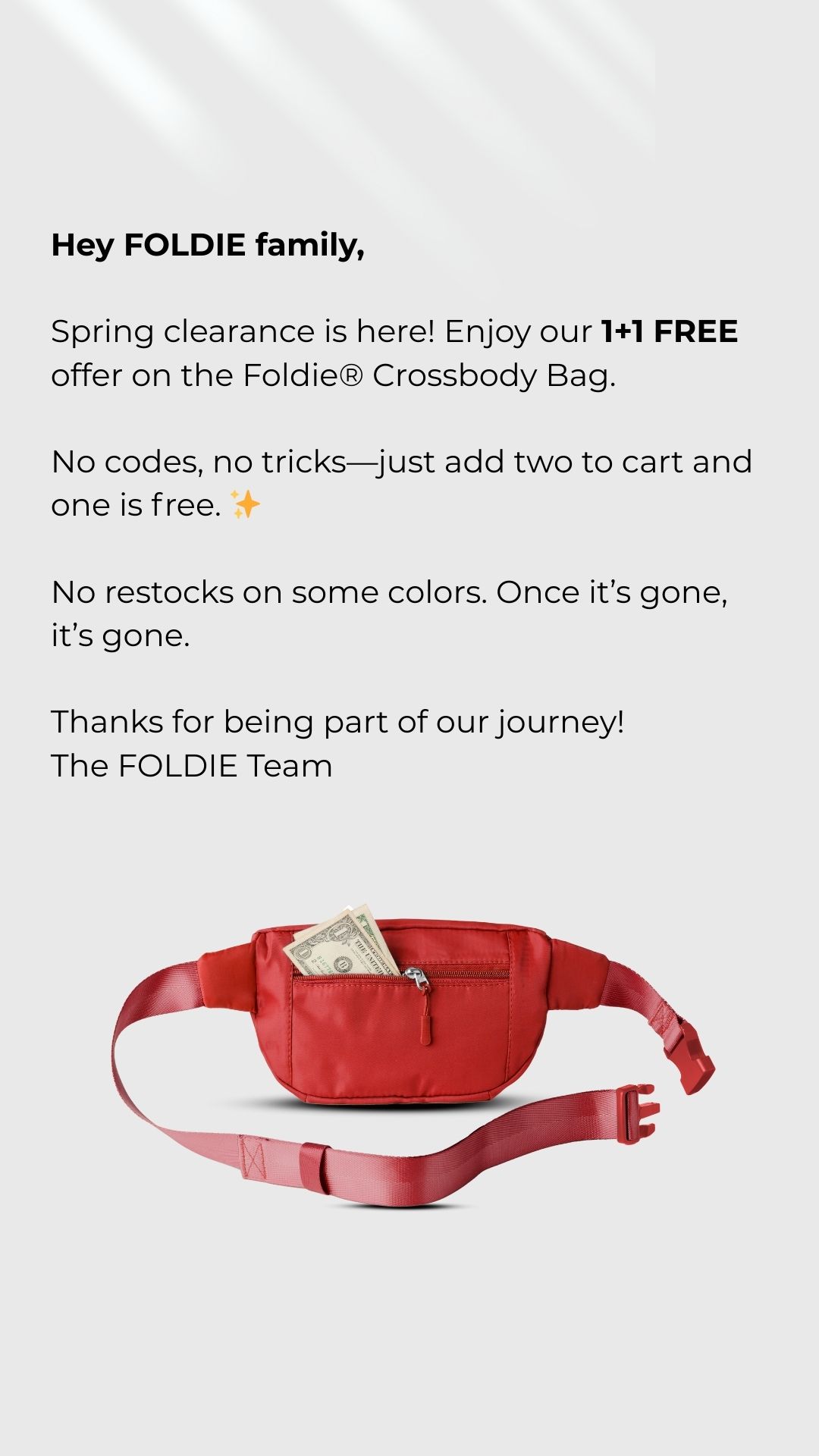 The Foldie Facebook ad from Feb 24, 2026
