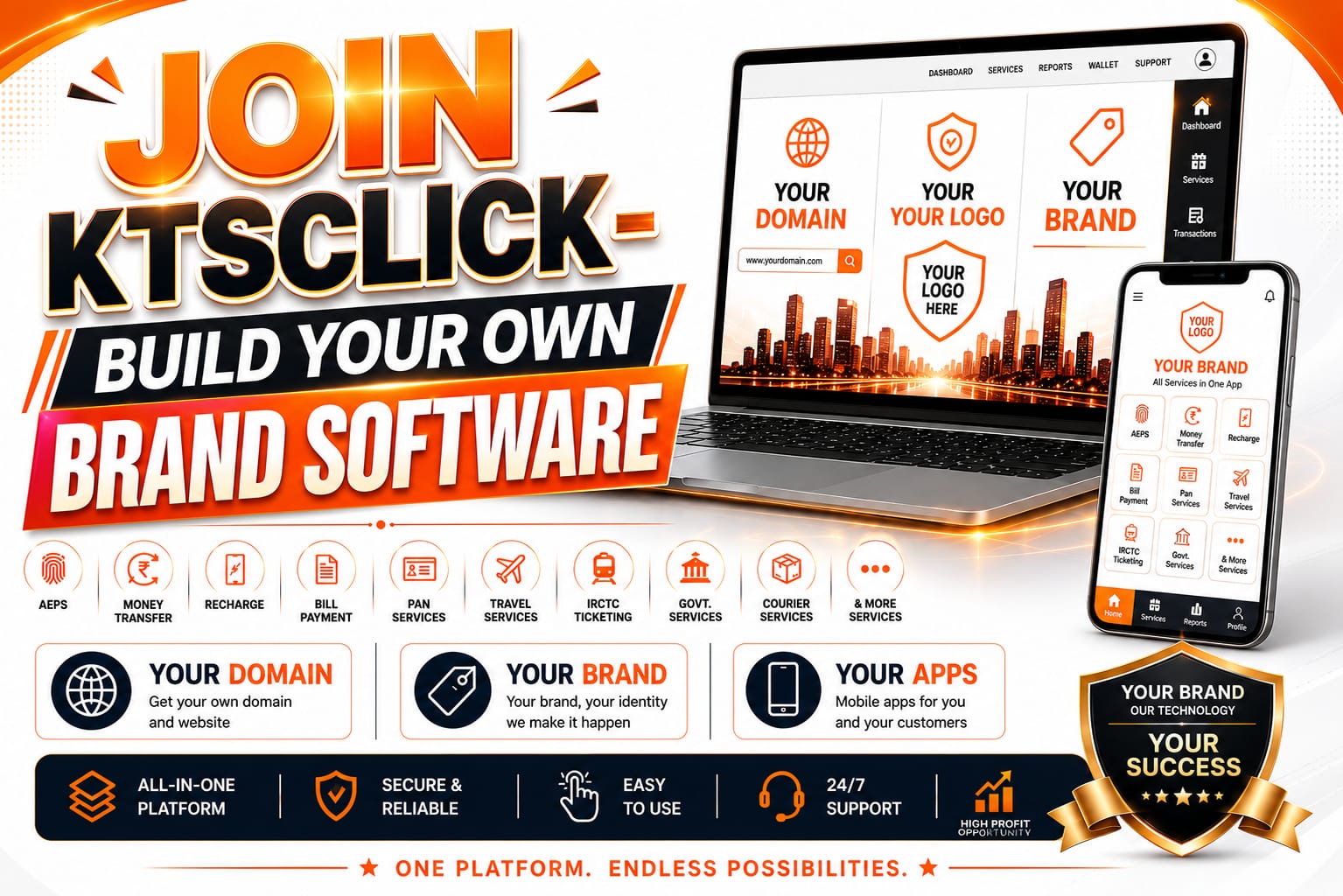 Ktsclick E-Solution Pvt. Ltd. Facebook ad: Create your custom software solution