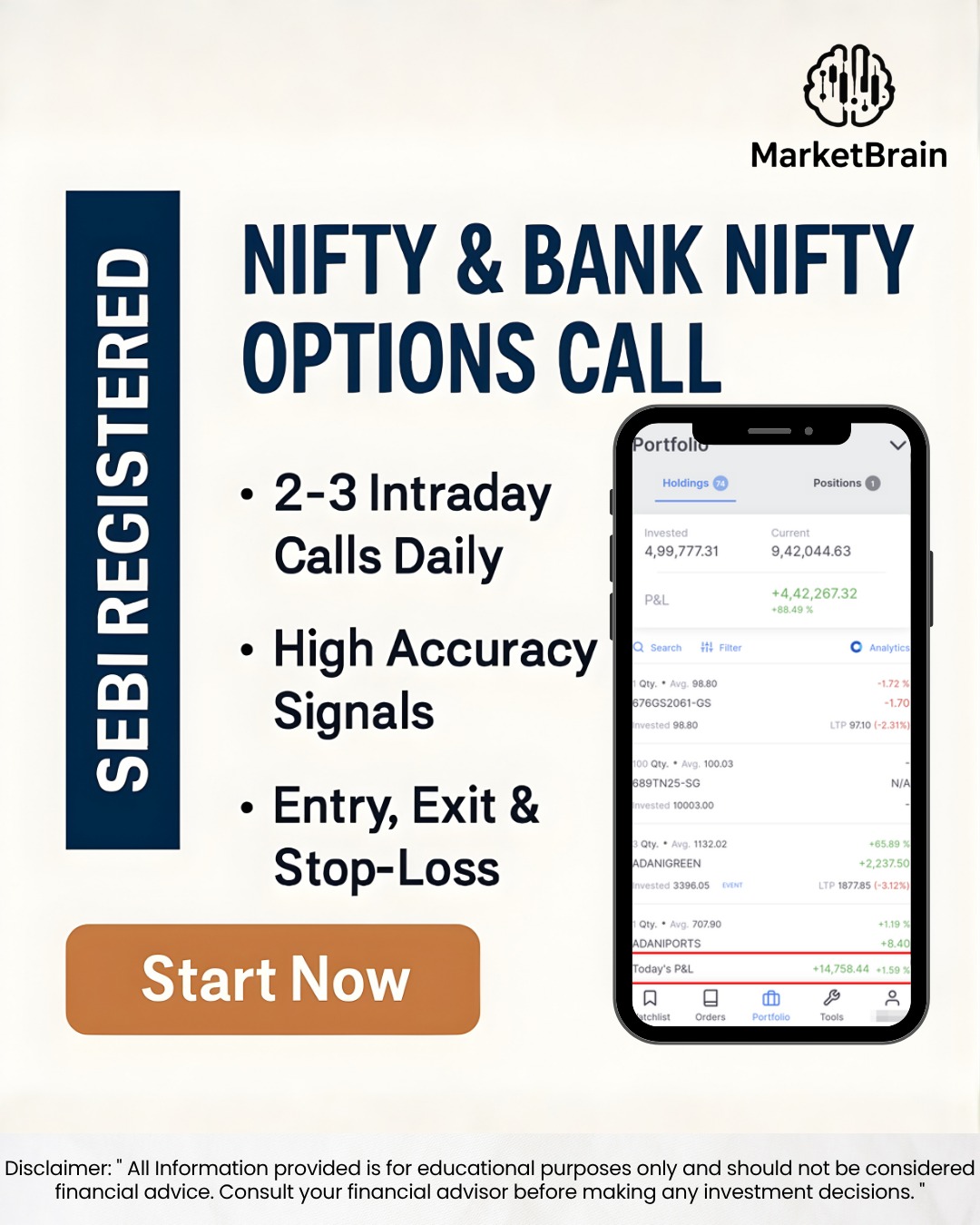Market Research Advisory Facebook ad: NIFTY & BANK NIFTY Options Guidance