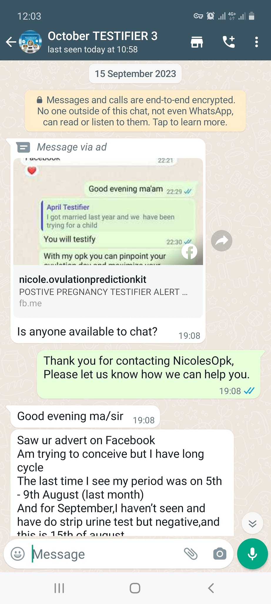nicole.ovulationpredictionkit Facebook ad: POSTIVE PREGNANCY RESULT TESTIFIER ALERT