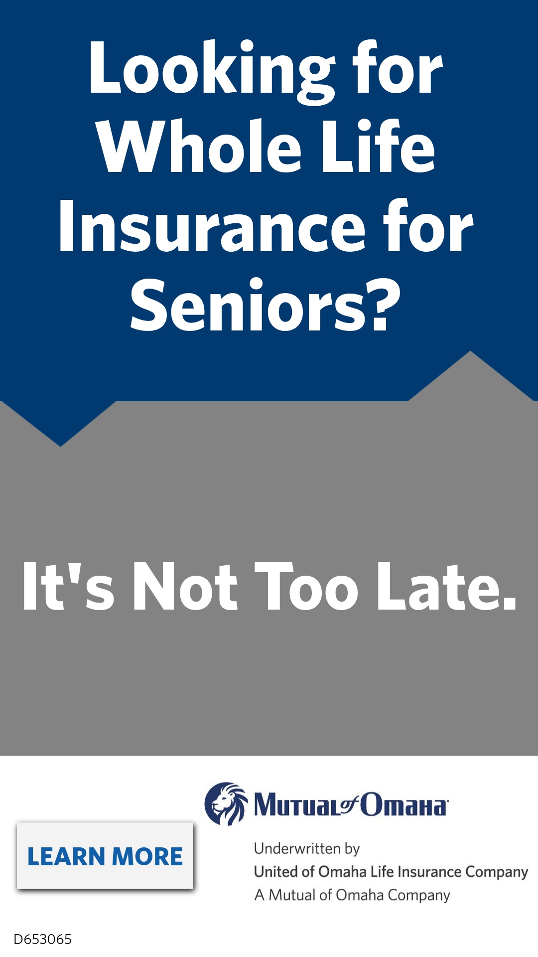 Mutual of Omaha Facebook ad: Whole Life Insurance for Seniors