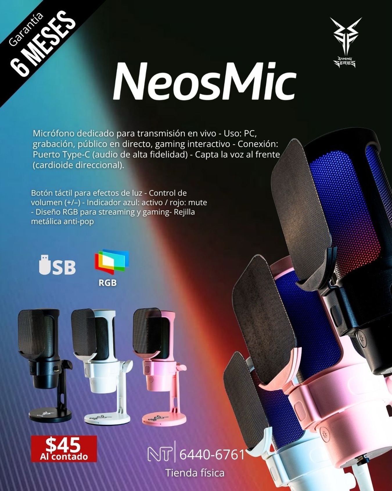 Neos Technology Facebook ad: NeosMic, Tu voz, tu estilo.