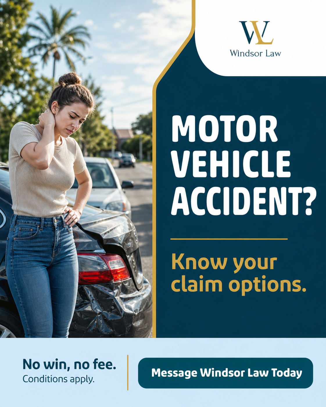 Windsor Law Facebook ad: Motor Vehicle Accident Claim?