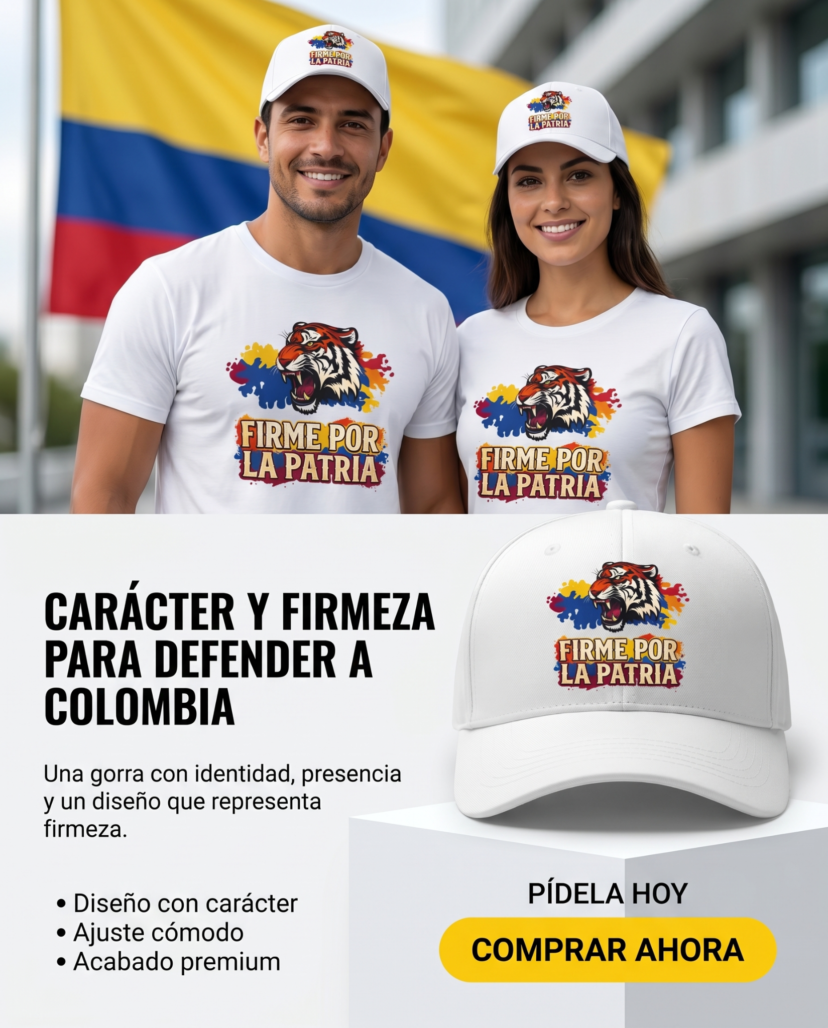 Firmes por la Patria Facebook ad: Fuerza, carácter y convicción.