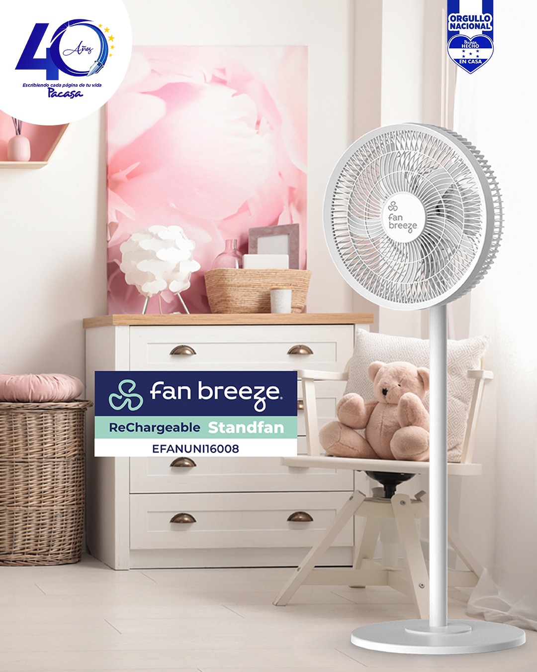 Pacasa Facebook ad: Para cada espacio, un Fan Breeze diferente.