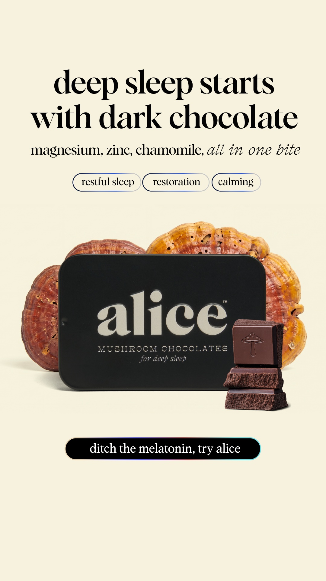 Alice Mushrooms Facebook ad