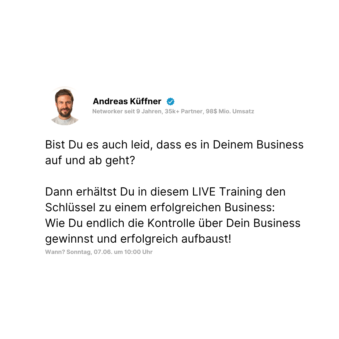 Become the Networker Facebook ad: Der perfekte Networker Tag