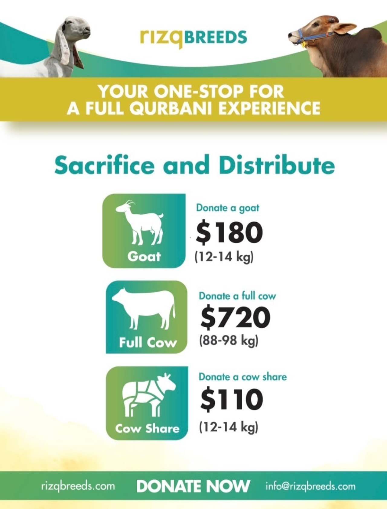 Rizq Breeds Facebook ad: Booking Details, Rizq Breeds