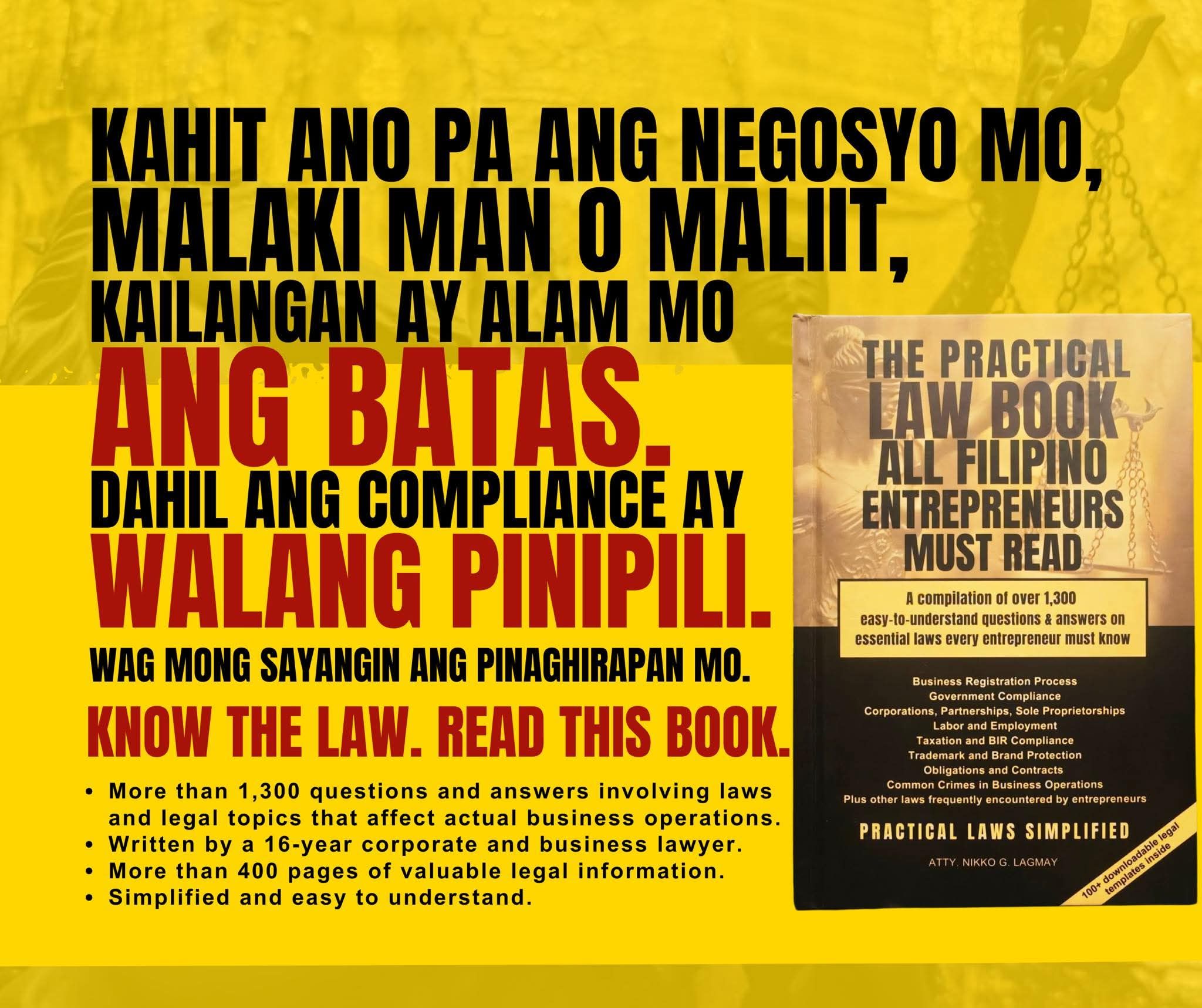 The Practical Law Book All Filipino Entrepreneurs Must Read Facebook ad: Kahit ano pa ang negosyo mo, malaki man…