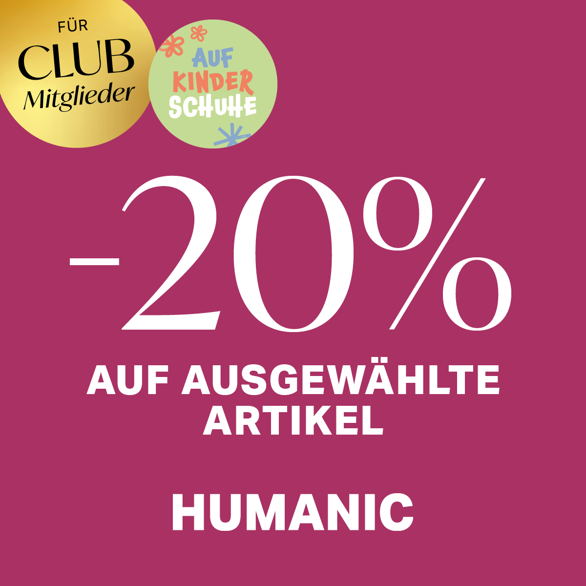 HUMANIC Facebook ad: -20% auf ausgewählte Kinderschuhe