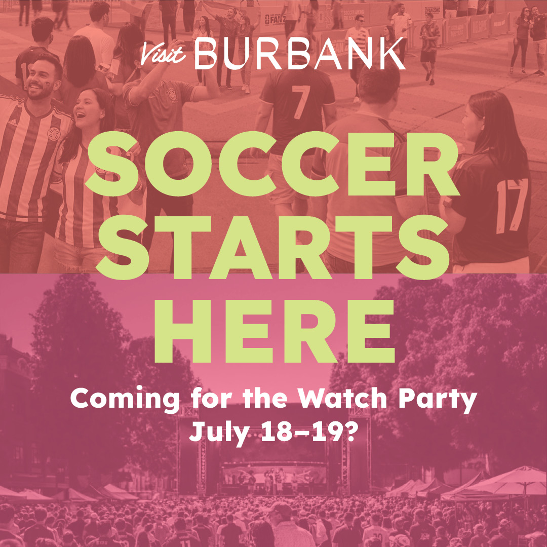 Visit Burbank Facebook ad: Your Match Weekend HQ