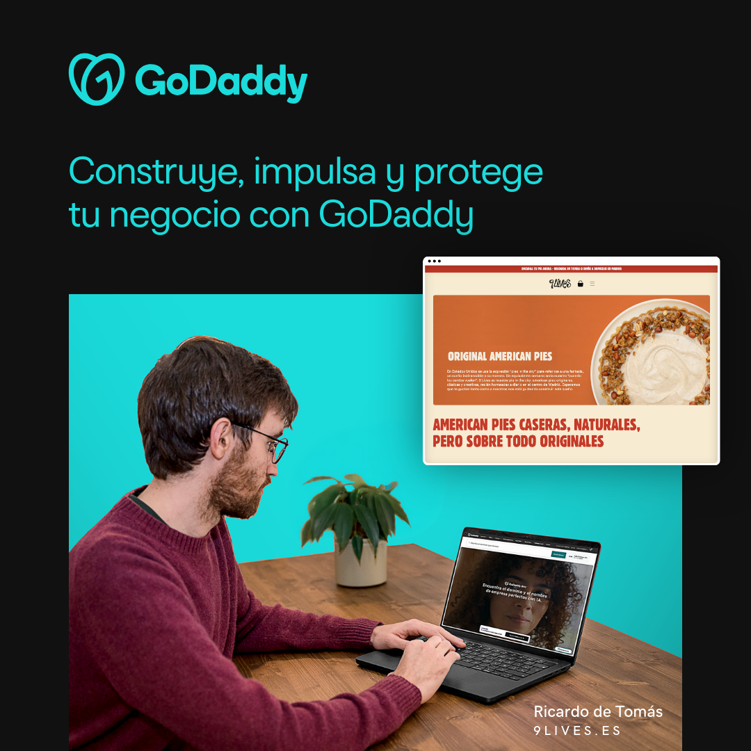 GoDaddy España Facebook ad from Aug 6, 2026