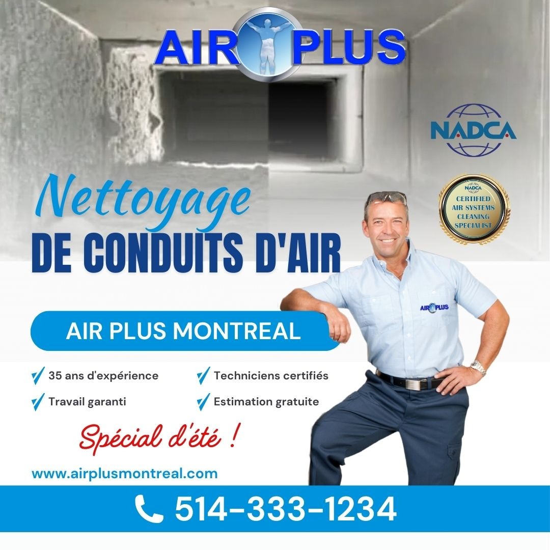 Air Plus Montreal Facebook ad: Depuis plus de 35 ans!