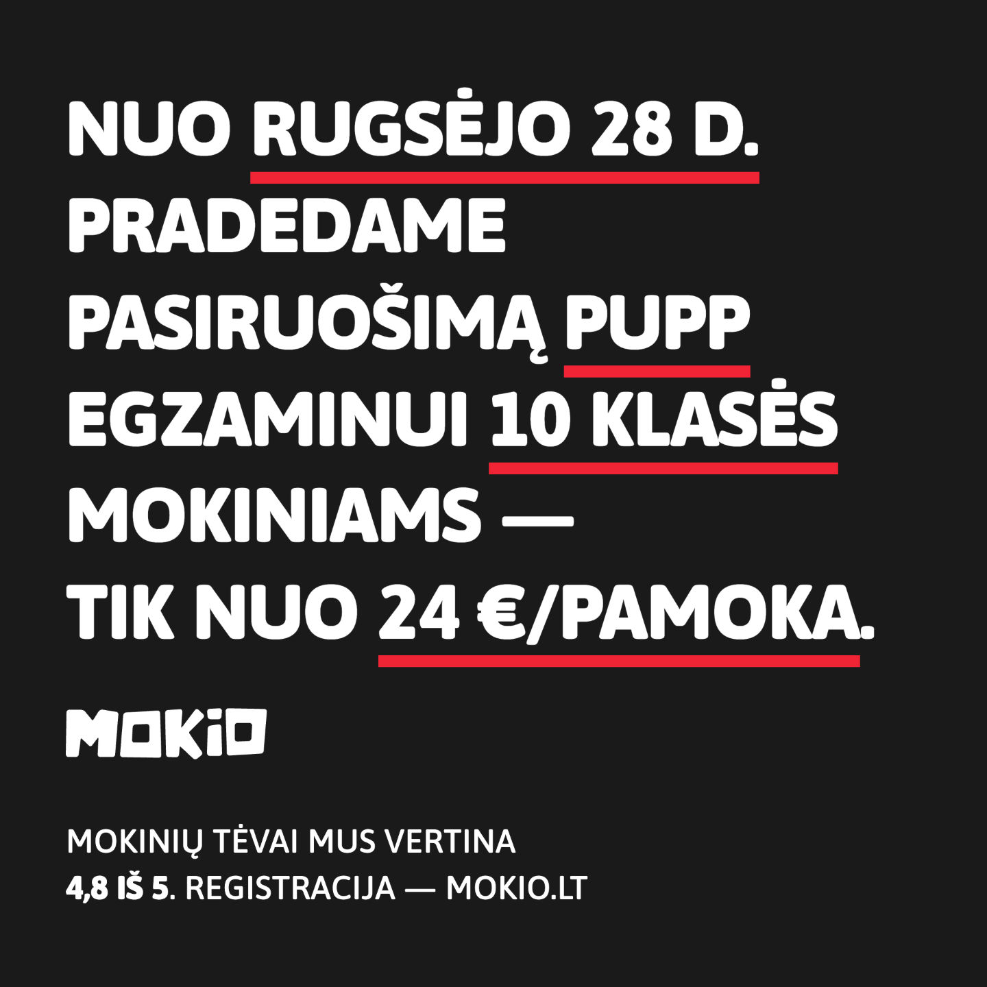 MOKIO Facebook ad: Pradėkite ruoštis PUPP